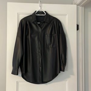 French connection oversized leather shirt in XS